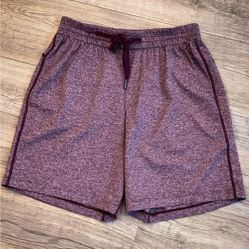 Lululemon Marled Plum Athletic Shorts Men’s Size M Drawstring Training Gym